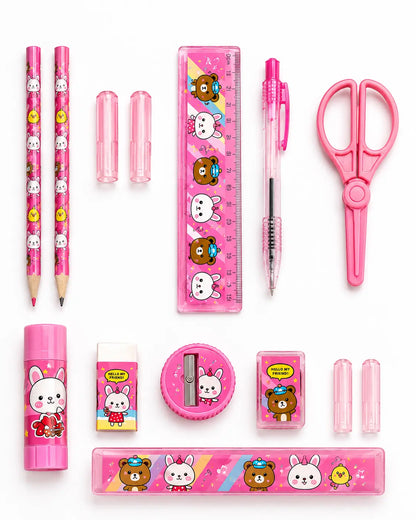 Stationery Set Includes Pen, Pencils, Ruler and Scissors