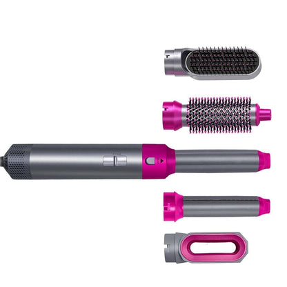 5 In 1 Hot Air Brush Hair Styler – Multi Functional Hair Dryer, Curler & Straightener Comb