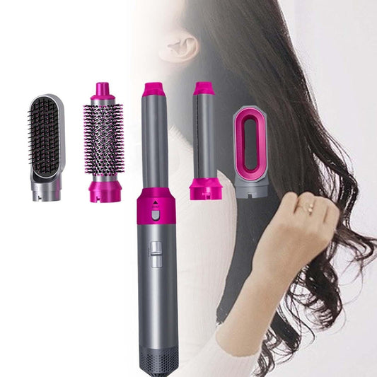 5 In 1 Hot Air Brush Hair Styler – Multi Functional Hair Dryer, Curler & Straightener Comb