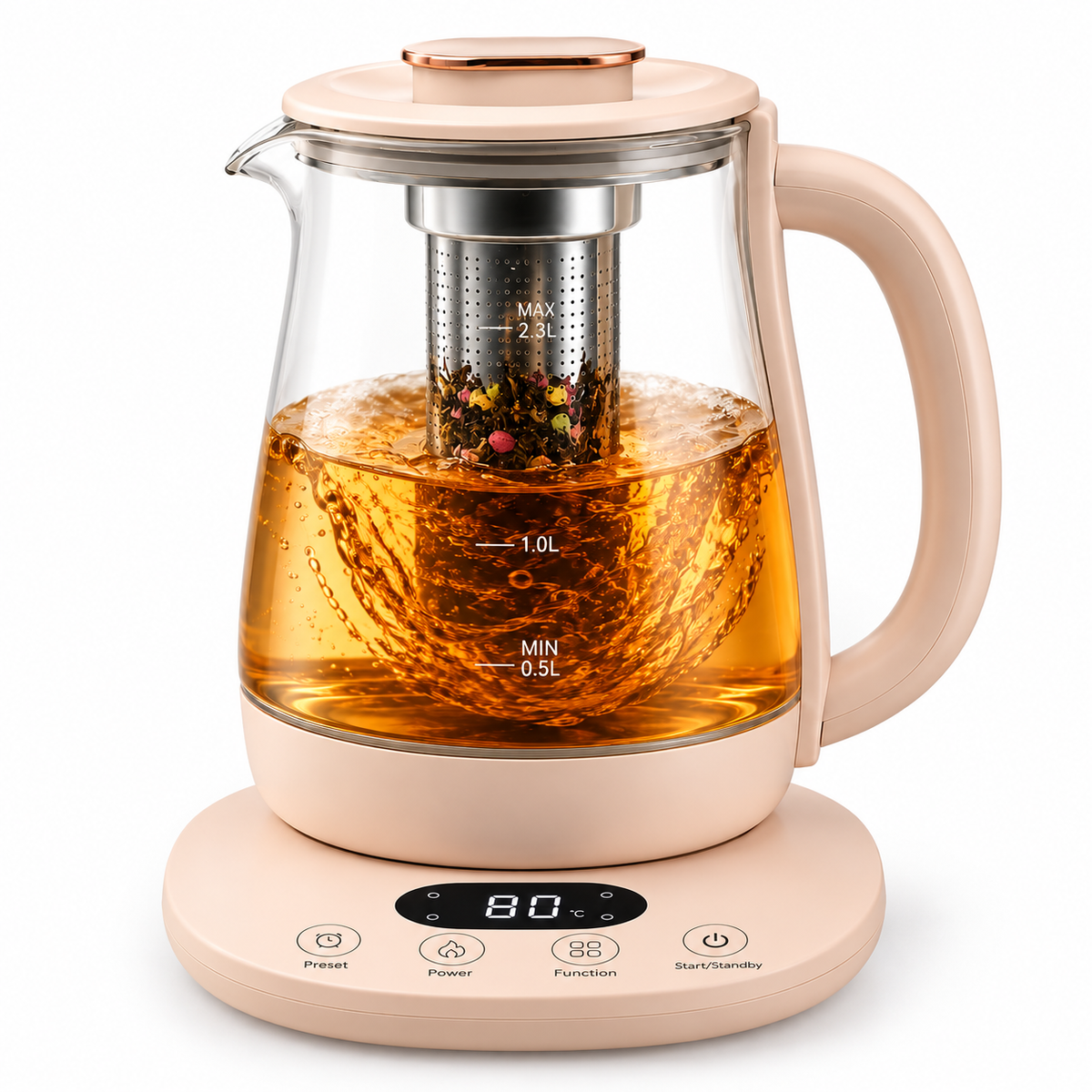 Suta Electric Glass Kettle 2.3L with Tea Infuser & Temperature Control