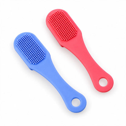 Silicone Face Cleansing Brush With Handle Soft Facial Scrubber Set (2 Pc)