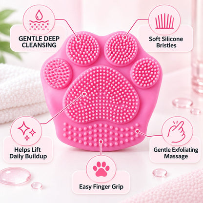 Silicone Face Scrubber Paw Shape Finger Facial Cleansing Brush (1 Pc)
