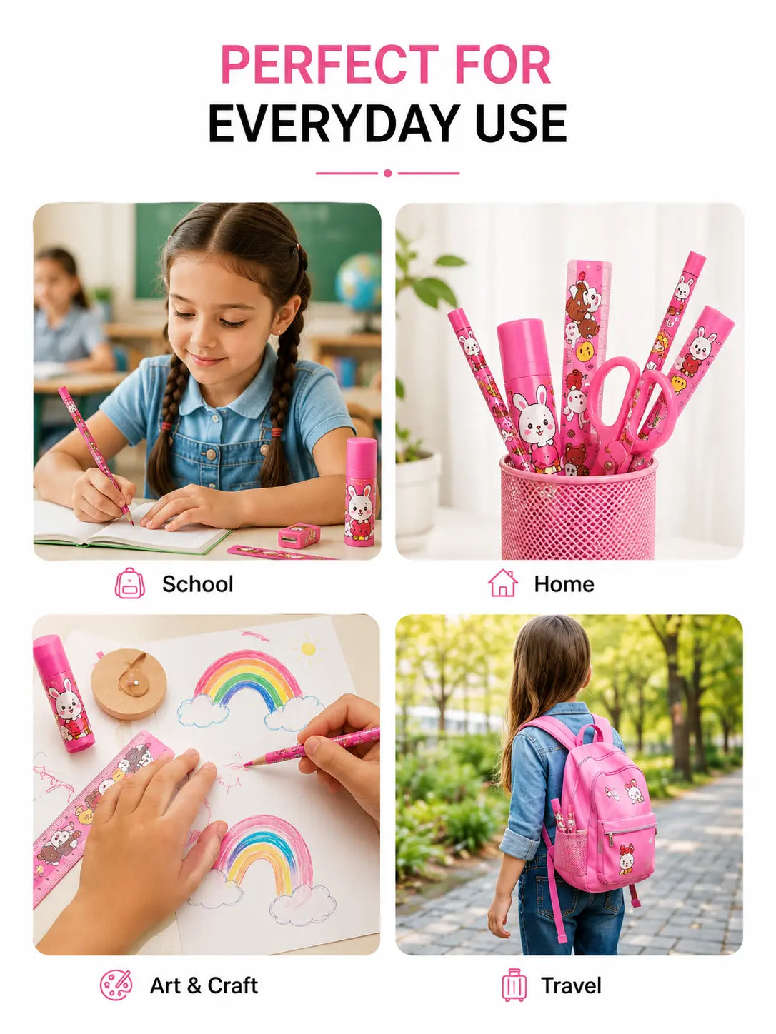 10-Piece Stationery Set for Kids & Students – School & Office Essentials