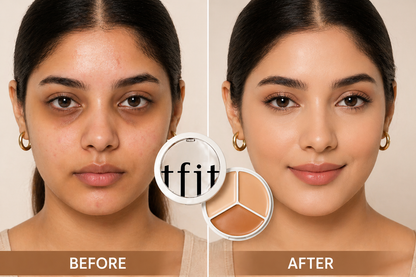 TFIT 3-Color Concealer Palette – Full Coverage Korean Concealer for Dark Circles & Blemishes