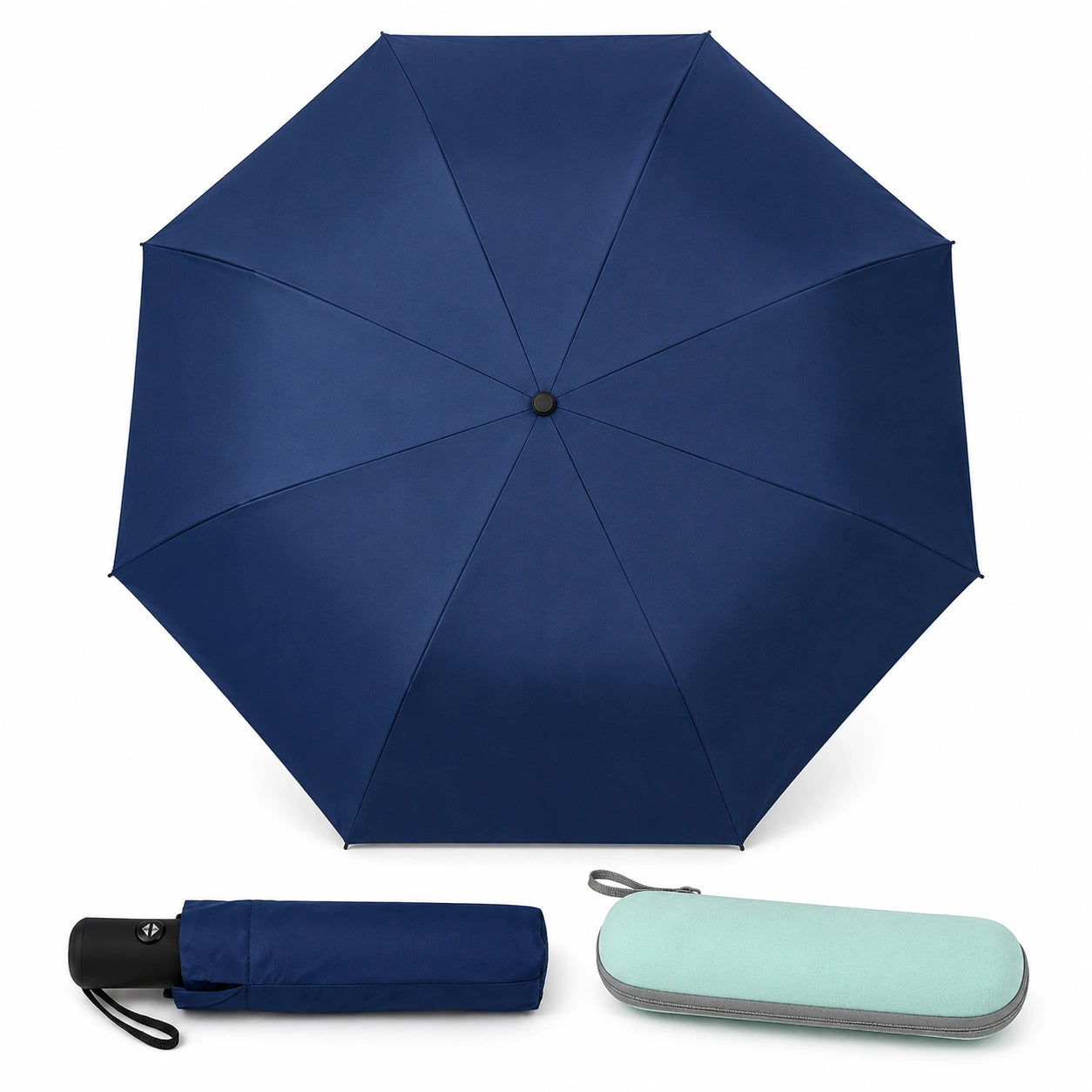 Portable Compact Folding Travel Umbrella Fits Easily in Handbag, Backpack and Travel Case