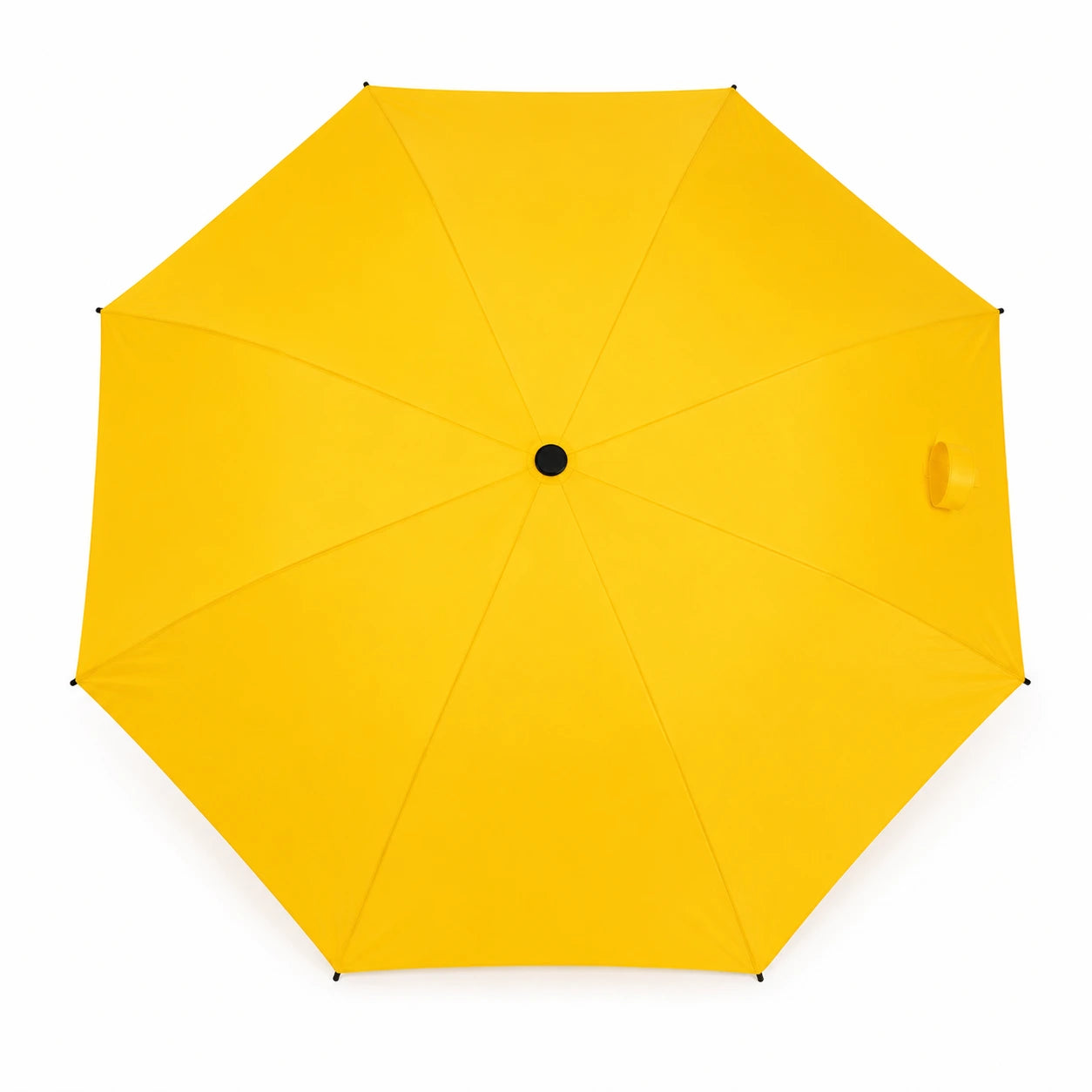 Top View of Banana Shape Foldable Travel Umbrella with Waterproof Canopy and Compact Design