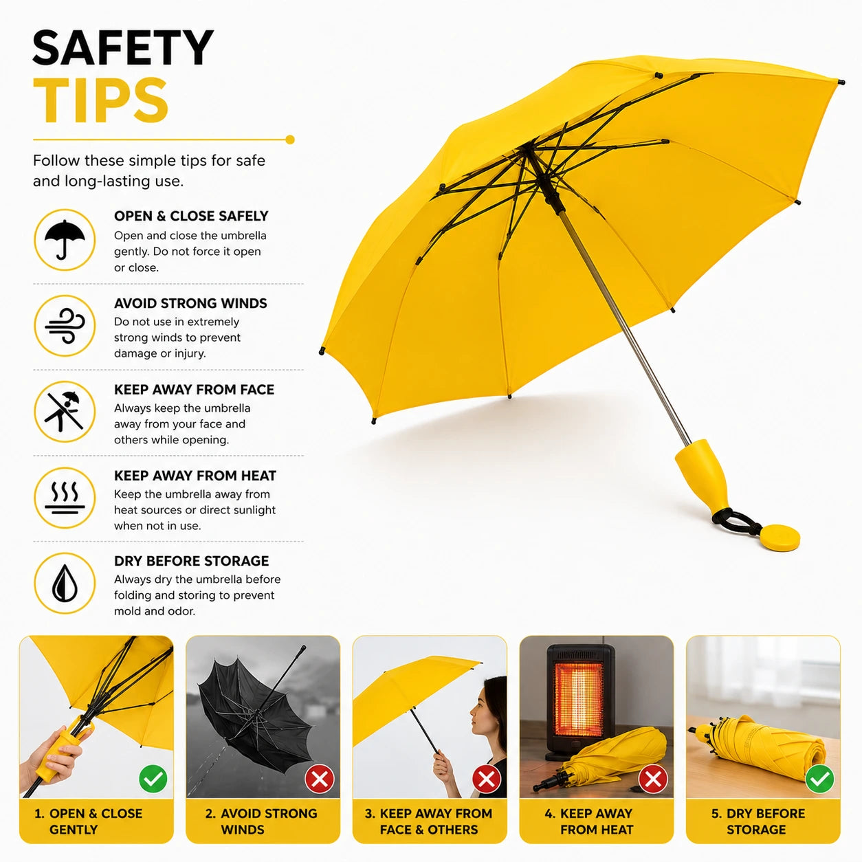 Safety Tips for Using Banana Shape Foldable Travel Umbrella Including Safe Opening, Storage and Wind Protection