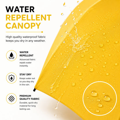 Water Repellent Polyester Canopy of Banana Shape Folding Umbrella for Rain Protection