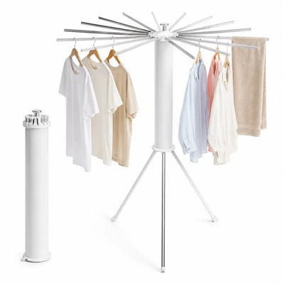 Cloth drying stand with foldable rotary arms for hanging and drying multiple clothes