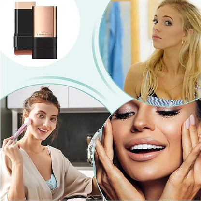 Korean 2 in 1 Glass Skin Foundation Stick | Lightweight Full Coverage