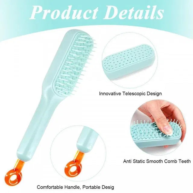 Self Cleaning Anti Static Massage Hair Comb for Adults & Kids – Pack of 1