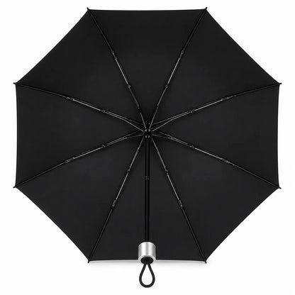 Inside Frame View of Compact Black Automatic Folding Umbrella