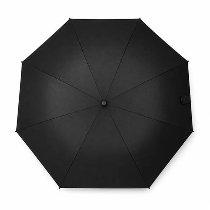 Top View of Compact Black Automatic Folding Umbrella