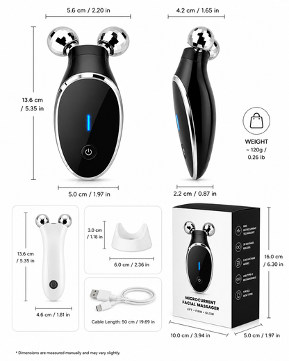 Microcurrent Face Massager Roller | EMS Facial Lifting & Skin Tightening Device (1 Pc)