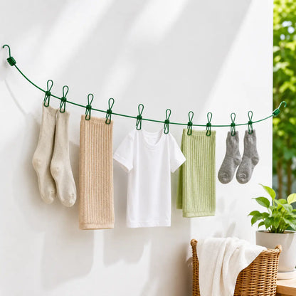 Stretchable Elastic Clothes Drying Rope with Adjustable Length for Travel and Home