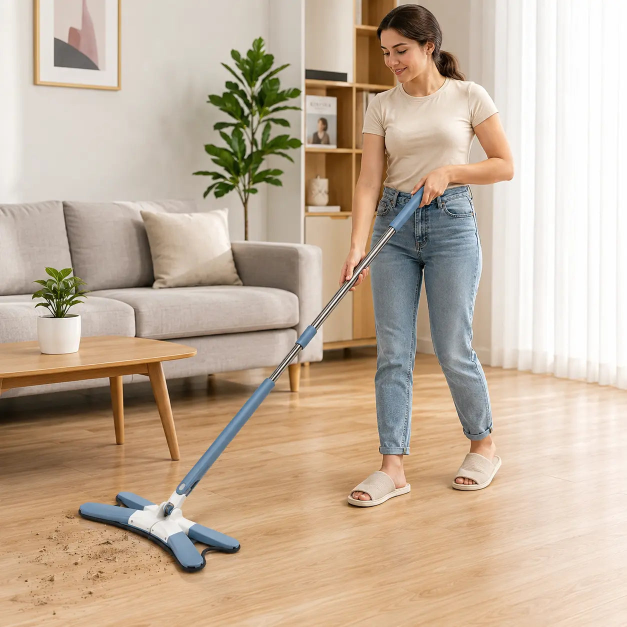 Floor cleaning mop for easy everyday home floor cleaning