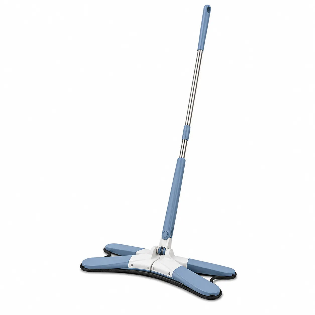 Floor cleaning mop with adjustable long handle and X type flat mop head