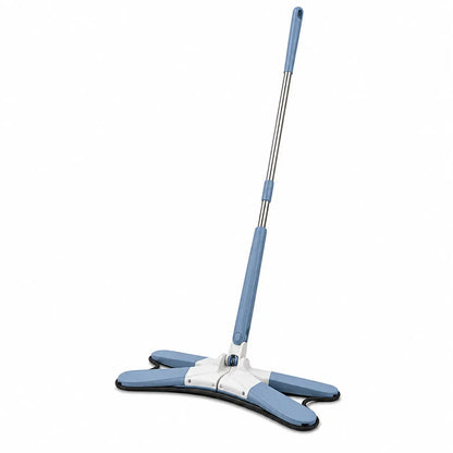 Floor cleaning mop with adjustable long handle and X type flat mop head