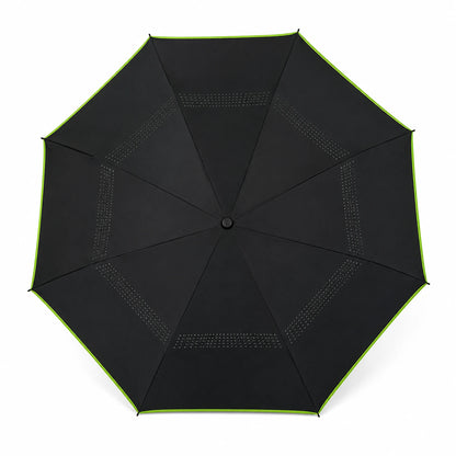 Top View of Foldable C-Handle Travel Umbrella with Premium Waterproof Canopy