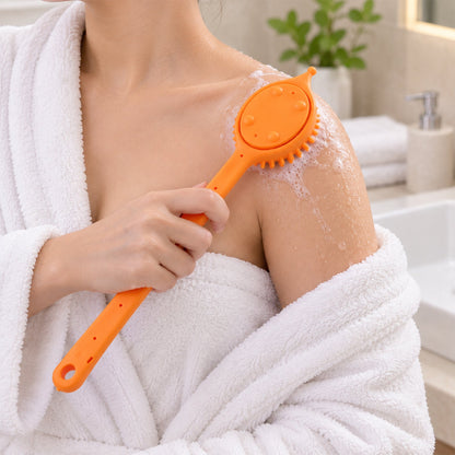 Long Handle Silicone Back Scrubber With Soap Dispenser (1 Pc 31 X 6 Cm)