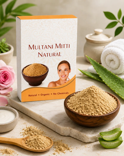 100g Herbal Multani Mitti Face Pack for Glowing Skin & Oily Skin | Natural Clay Face Pack | GUFUMART