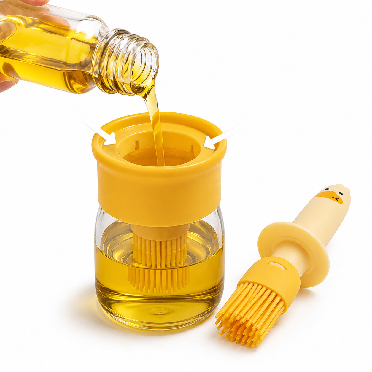 Easy Oil Filling Feature of 2-in-1 Glass Oil Dispenser with Wide Mouth Opening