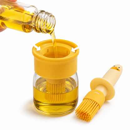 Easy Oil Filling Feature of 2-in-1 Glass Oil Dispenser with Wide Mouth Opening