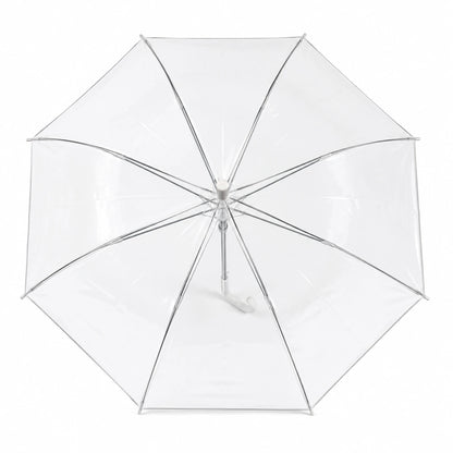 Top View of Premium Transparent Dome Umbrella with Clear PVC Canopy and Reinforced Metal Frame