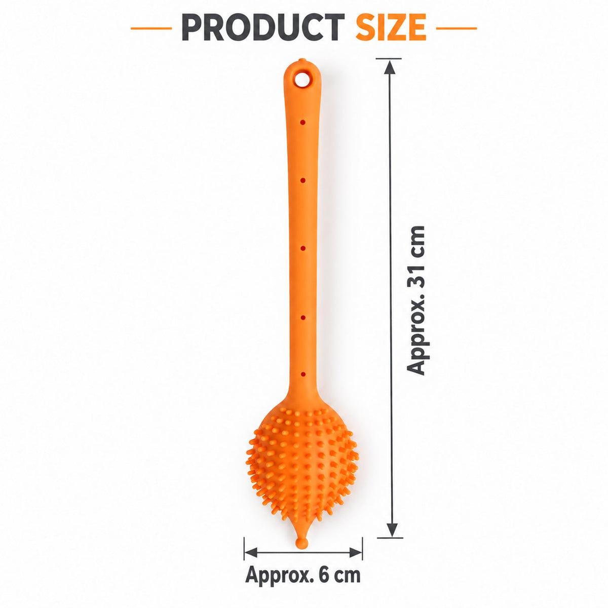 Long Handle Silicone Back Scrubber With Soap Dispenser (1 Pc 31 X 6 Cm)