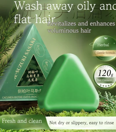 Nature Triangle Shampoo Bar with herbal blend for scalp and hair care - eco-friendly solid shampoo