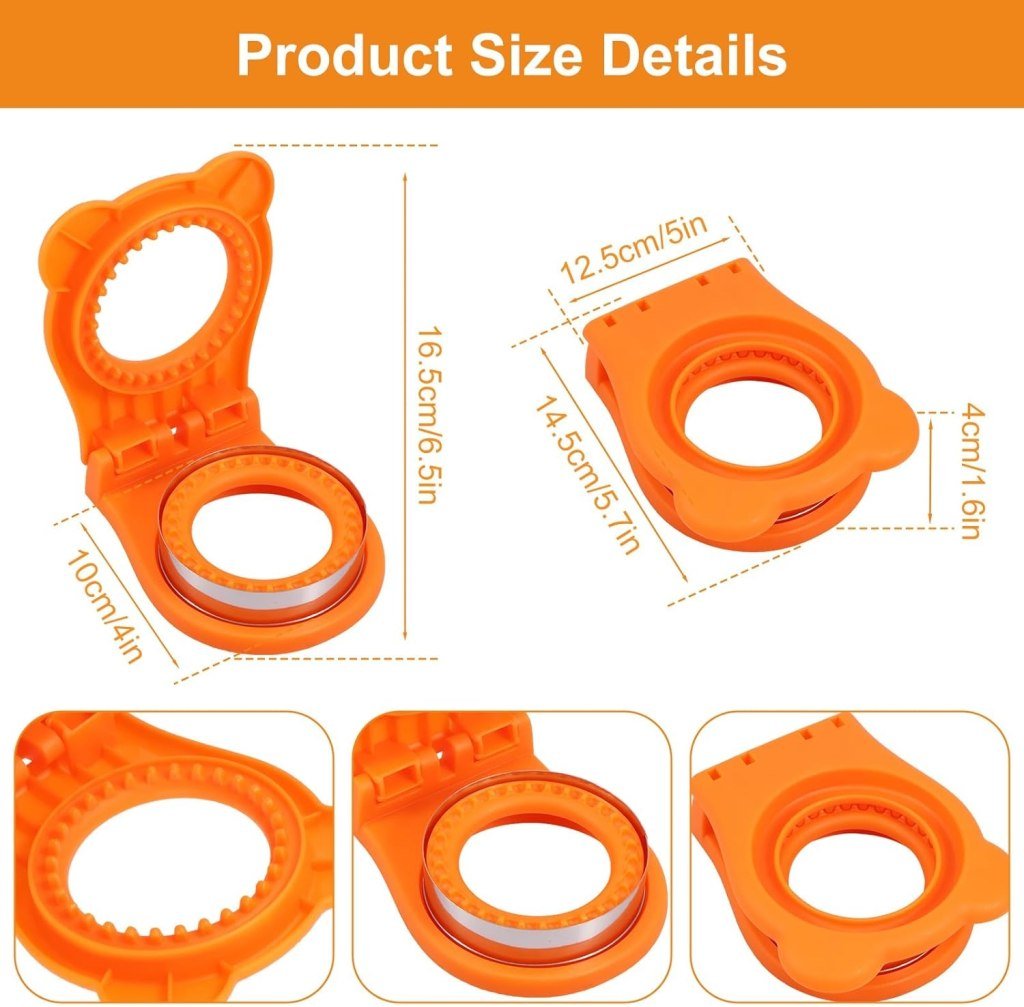 Size comparison of pro sandwich cutter with common kitchen items