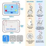 Baby enjoying tummy time on magic water play mat with floating fish toys