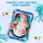 Close-up of floating octopus and fish toys in magic water play mat