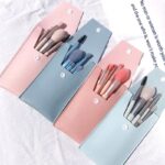 Professional makeup brush set 8 pcs blue travel case