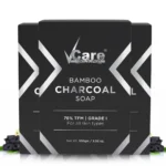 Triple pack of luxury activated bamboo charcoal soap bars for deep skin cleansing.